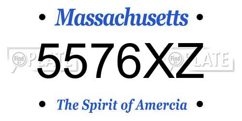 5576XZ Massachusetts License Plate