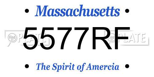 5577RF Massachusetts License Plate