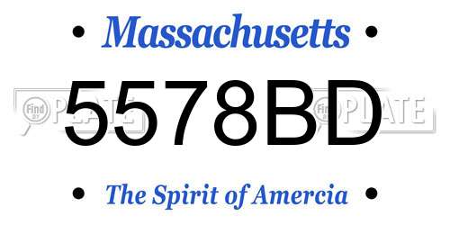 5578BD Massachusetts License Plate