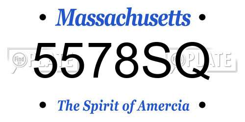 5578SQ Massachusetts License Plate