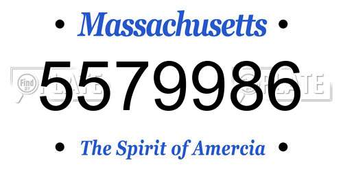 5579986 Massachusetts License Plate