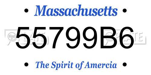 55799B6 Massachusetts License Plate