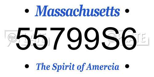 55799S6 Massachusetts License Plate