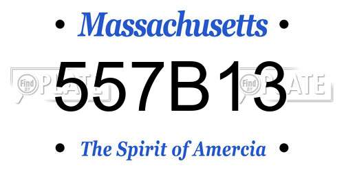 557B13 Massachusetts License Plate