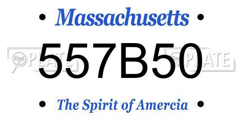 557B50 Massachusetts License Plate
