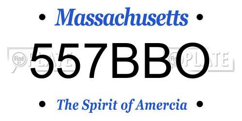 557BBO Massachusetts License Plate