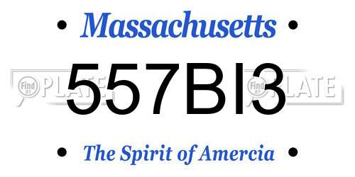 557BI3 Massachusetts License Plate