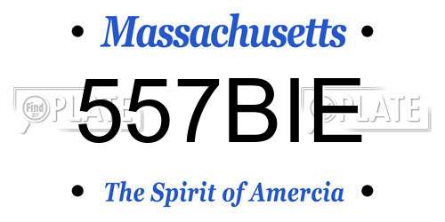 557BIE Massachusetts License Plate