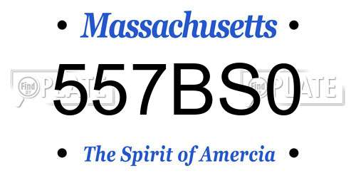 557BS0 Massachusetts License Plate