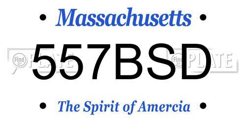 557BSD Massachusetts License Plate