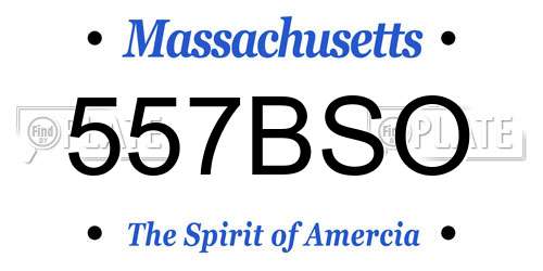 557BSO Massachusetts License Plate