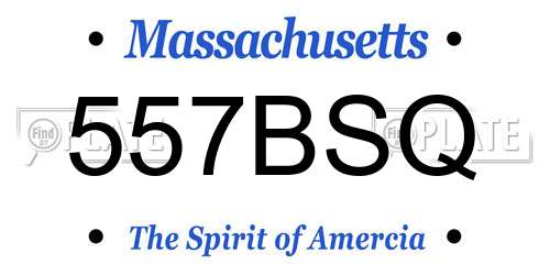 557BSQ Massachusetts License Plate