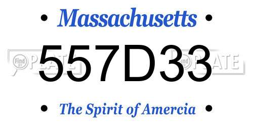 557D33 Massachusetts License Plate