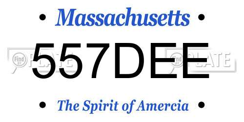 557DEE Massachusetts License Plate