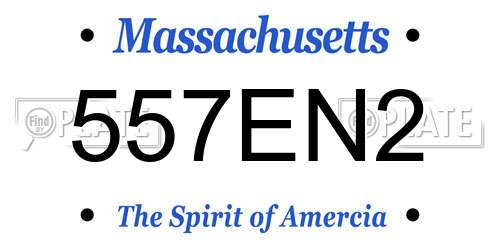 557EN2 Massachusetts License Plate