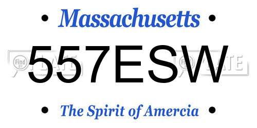 557ESW Massachusetts License Plate