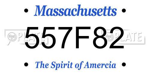 557F82 Massachusetts License Plate