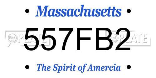 557FB2 Massachusetts License Plate