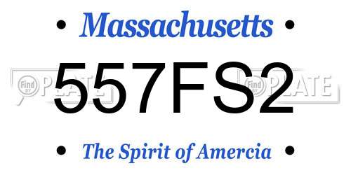 557FS2 Massachusetts License Plate