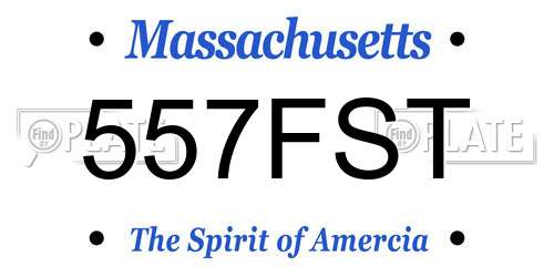 557FST Massachusetts License Plate