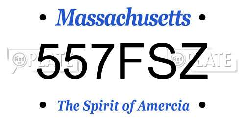 557FSZ Massachusetts License Plate