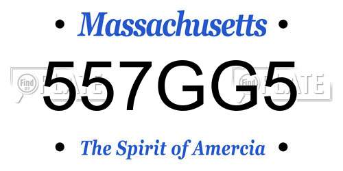 557GG5 Massachusetts License Plate