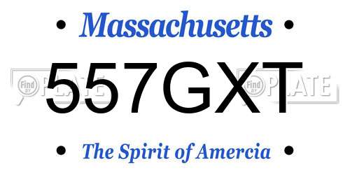 557GXT Massachusetts License Plate