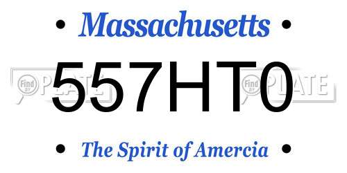 557HT0 Massachusetts License Plate