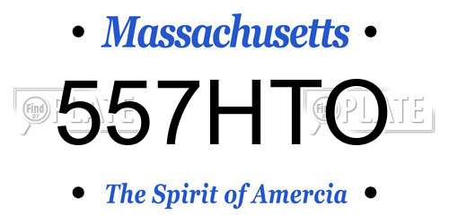 557HTO Massachusetts License Plate