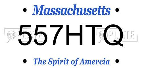 557HTQ Massachusetts License Plate