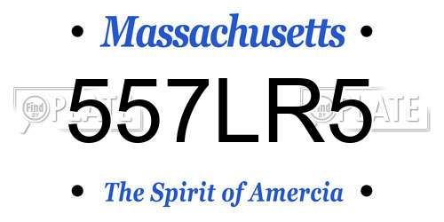 557LR5 Massachusetts License Plate