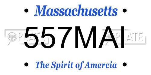 557MAI Massachusetts License Plate