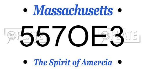 557OE3 Massachusetts License Plate