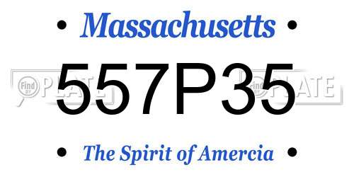 557P35 Massachusetts License Plate