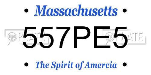 557PE5 Massachusetts License Plate