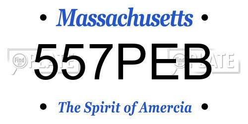 557PEB Massachusetts License Plate