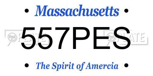 557PES Massachusetts License Plate