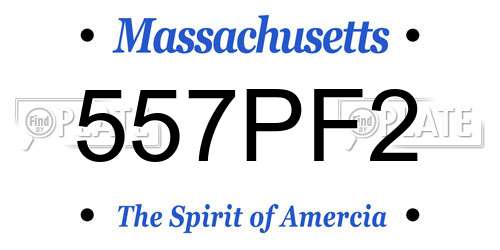 557PF2 Massachusetts License Plate