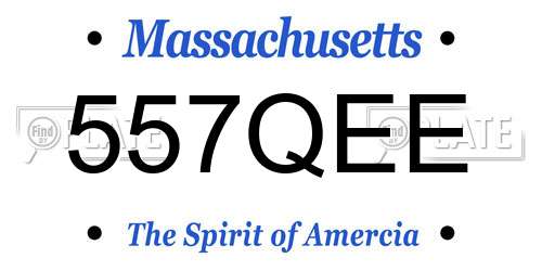 557QEE Massachusetts License Plate