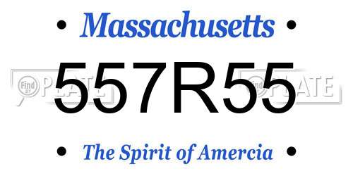 557R55 Massachusetts License Plate