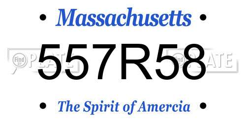 557R58 Massachusetts License Plate