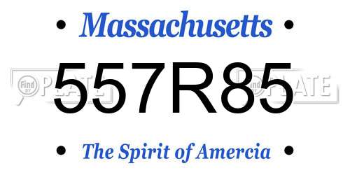 557R85 Massachusetts License Plate