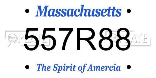 557R88 Massachusetts License Plate