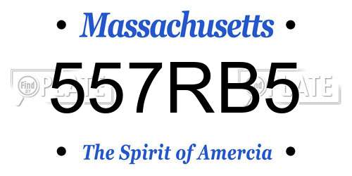 557RB5 Massachusetts License Plate