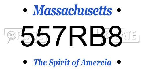 557RB8 Massachusetts License Plate