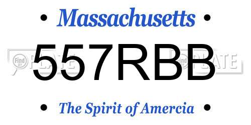 557RBB Massachusetts License Plate