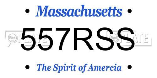 557RSS Massachusetts License Plate