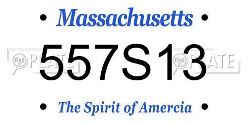 557S13 Massachusetts License Plate