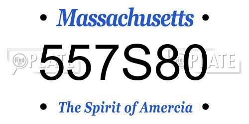 557S80 Massachusetts License Plate