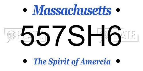 557SH6 Massachusetts License Plate